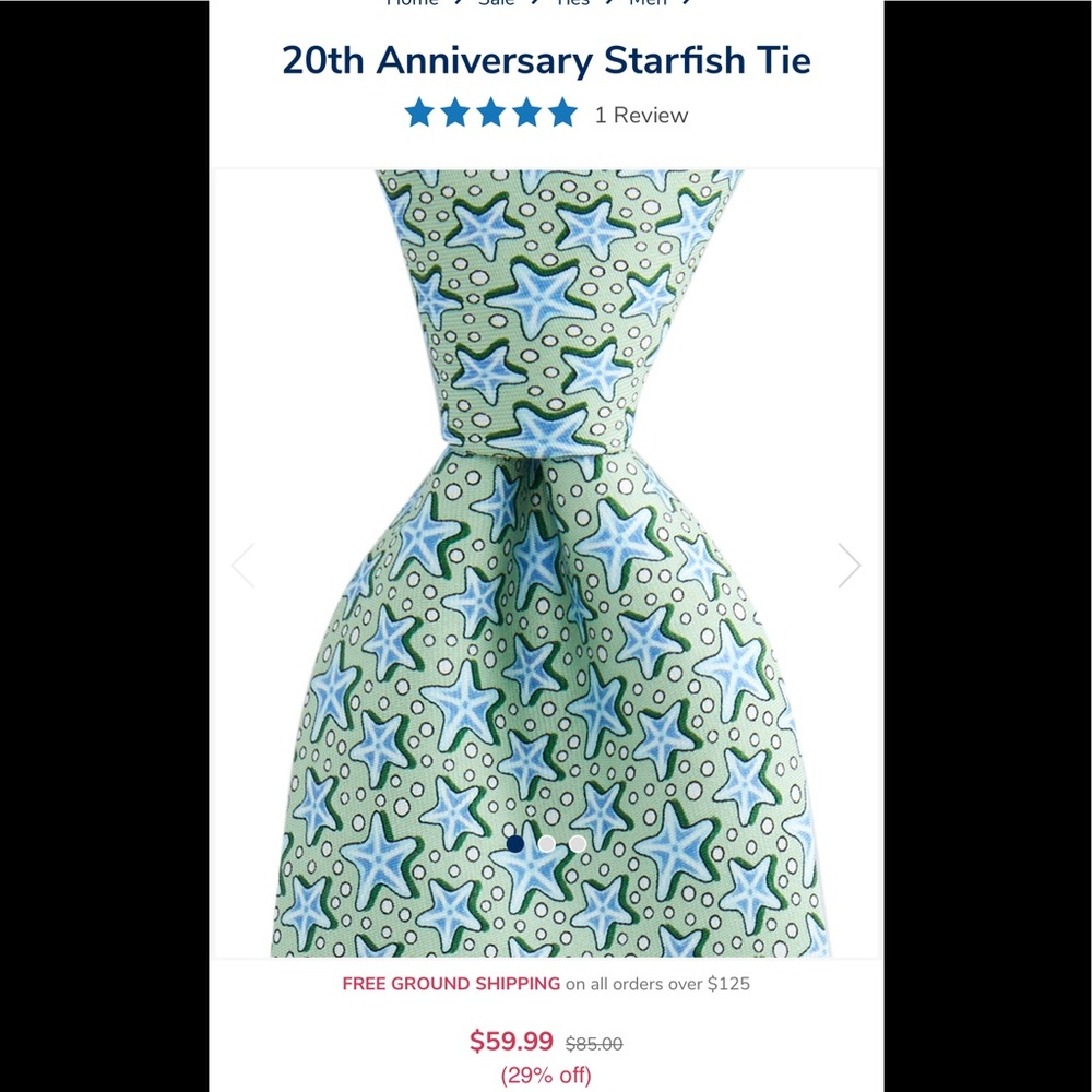 Vineyard Vines 20th Anniversary Starfish Tie